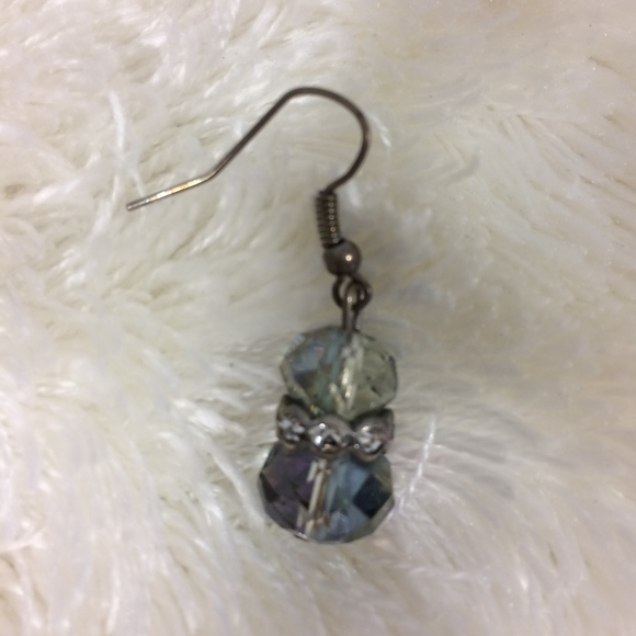 Iridescent Crystal & Rhinestone Drop Hook Earrings - Picture 6 of 7